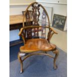 A Gothic style Windsor type armchair