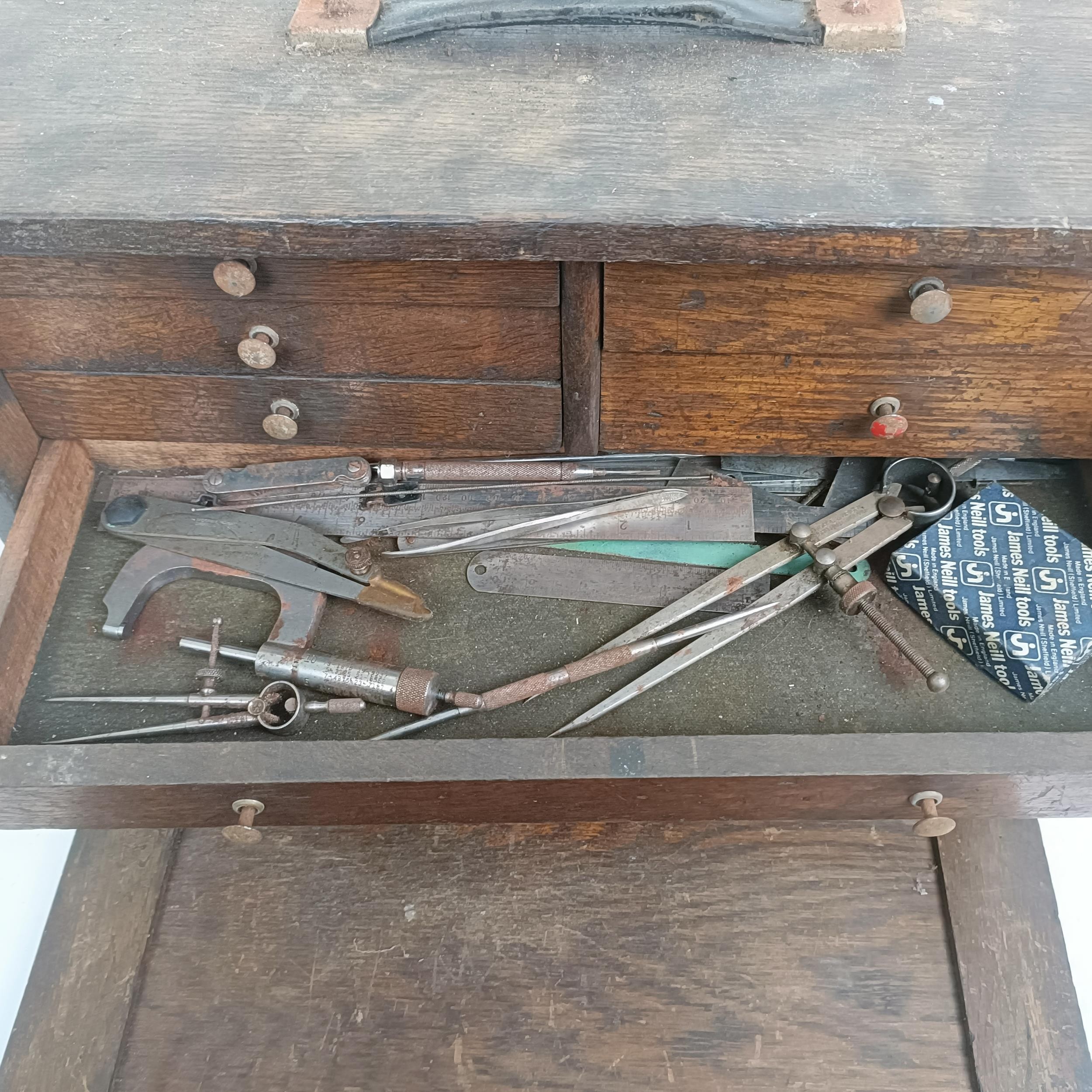 Assorted clock makers and other tools, in a cabinet 44 cm wide - Image 7 of 9