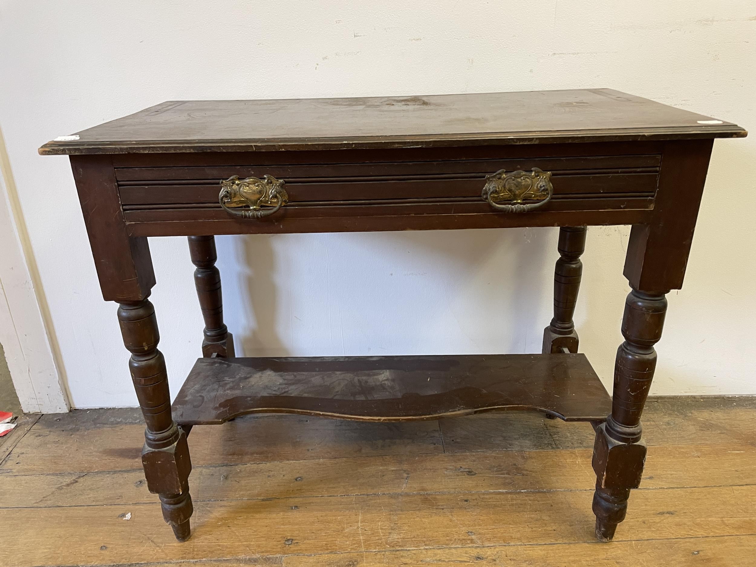 A bookcase, a side table, three mirrors, a drop leaf table, a nursing chair, two cast metal - Image 3 of 13