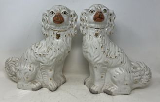 A pair of Staffordshire spaniels, assorted ceramics and glassware (4 boxes)