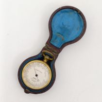 A late 19th/early 20th century pocket compensated barometer, by Apps 433 Strand London, in a leather