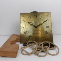 A thirty hour longcase clock movement, with a brass dial, signed Boulden, Hadlow, 27 x 26 cm