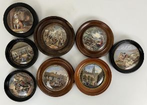 Assorted Prattware pot lids