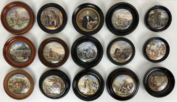 Assorted Prattware pot lids