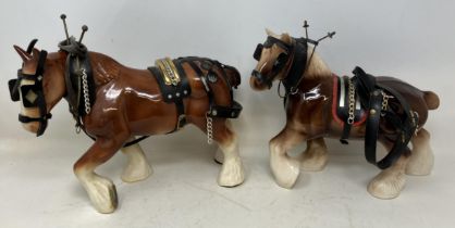 A Beswick horse, another, and assorted other ceramic horses (box)