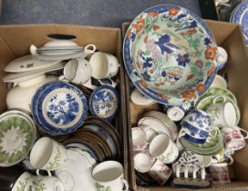 An Imari pattern bowl, and assorted other ceramics (4 boxes)