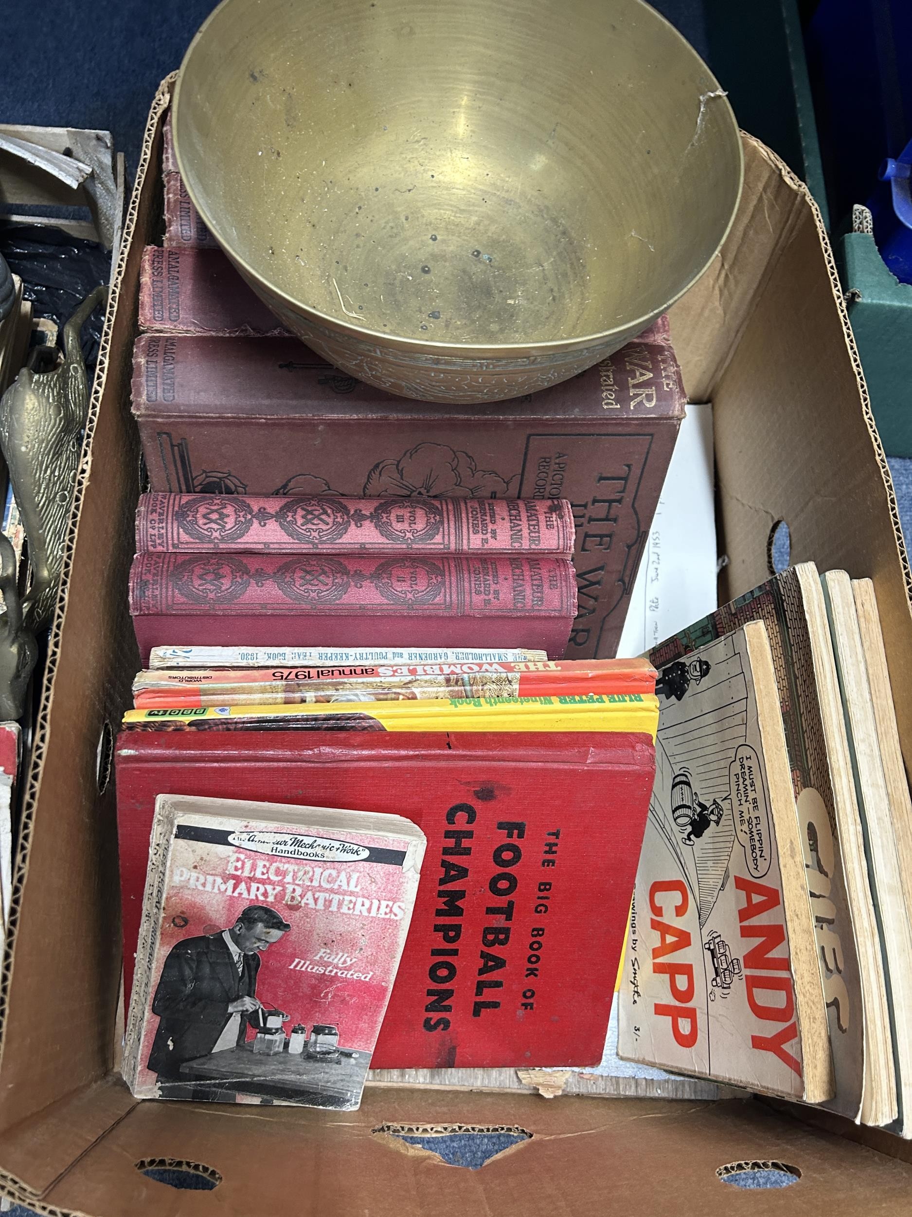 Assorted commemorative ceramics, brassware, magazines, books and other items (3 boxes) - Image 4 of 4