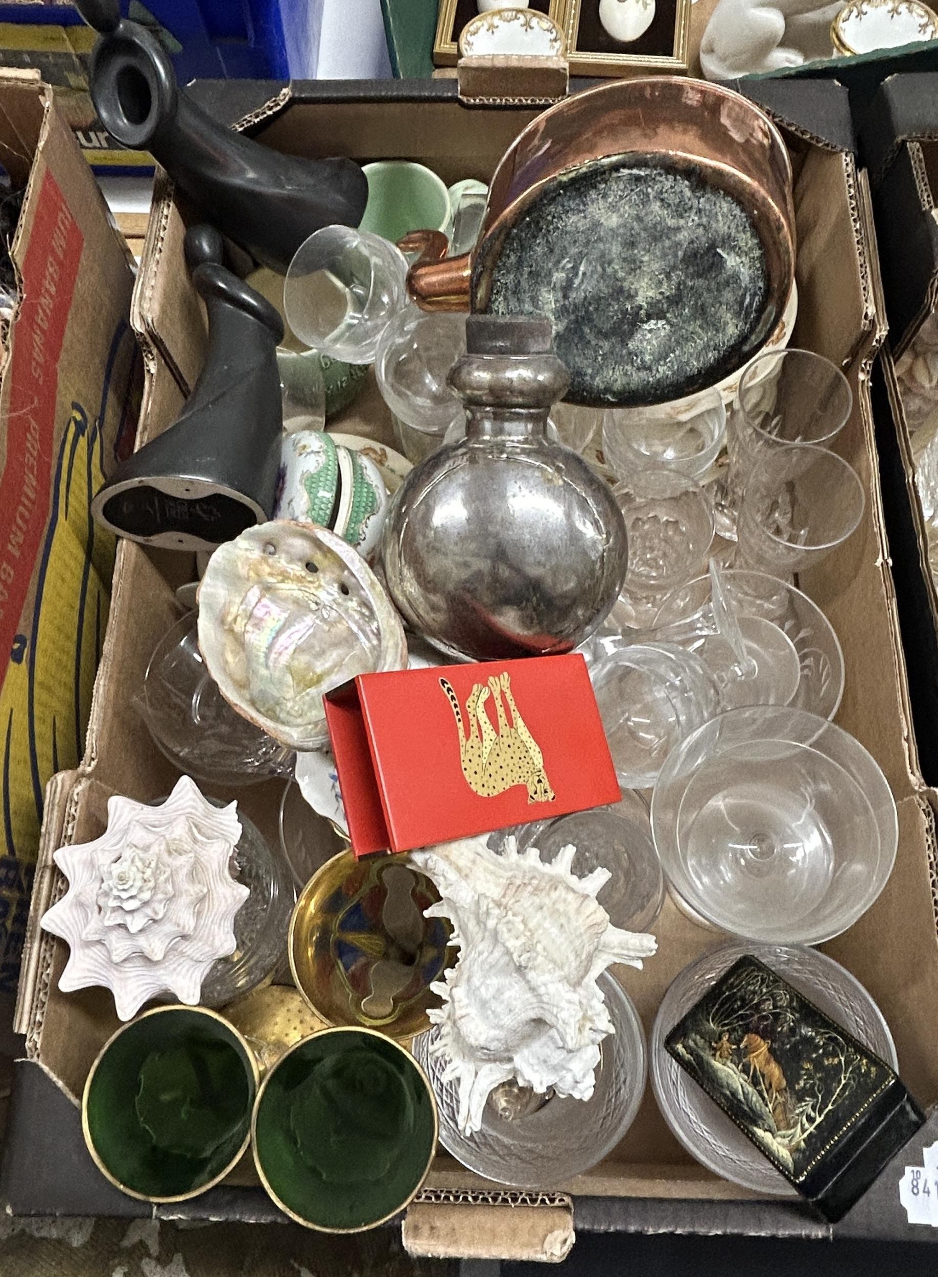 Assorted glassware, a copper kettle, other items and assorted pictures (4 boxes) - Image 2 of 5