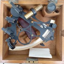A Heath & Co of London sextant, in an oak case