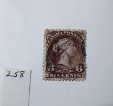 Canada, 1868, 6c blackish brown, used with watermark, cat £1,300