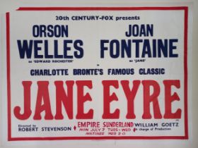 Jane Eyre, 1943, UK Quad film poster, 76.2 x 101.6 cm Folded, top left hand corner missing, a tear