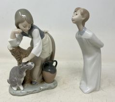 A Lladro figure of a girl, and assorted ceramics (box)