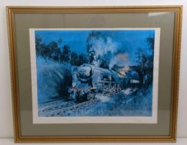 A Terence Cuneo print of train, signed