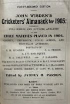 A Wisden Cricketers' Almanack, 1905 Provenance:  From the Harry Brewer Cricket Memorabilia
