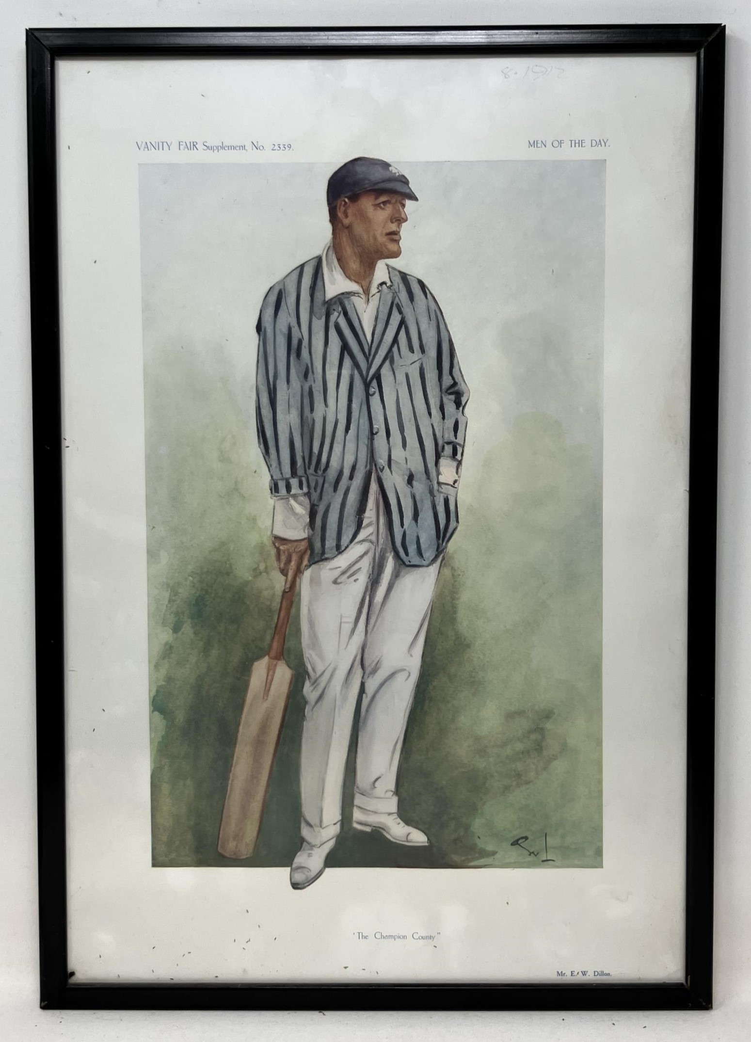 A Spy cricketing print, Yorkshire, 39 x 26 cm, and another The Champion County, 39 x 28 cm (2) - Image 2 of 2