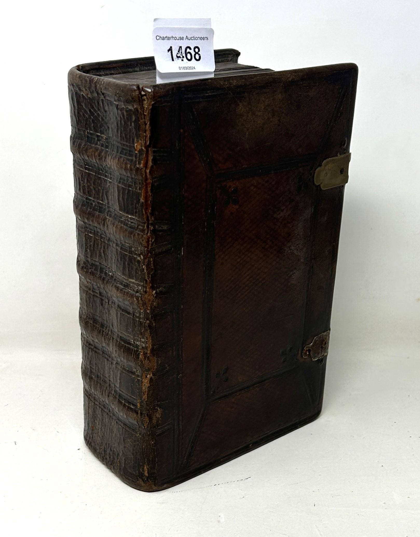 A Dutch bible, panel calf, panel calf, lacks straps Sold with all faults, not subject to return - Image 2 of 3