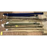 Assorted fishing rods (qty) 10ft 6in Frome Spinning Hardy 10ft Spey Srand Munro Aberlour Spinning