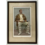 A Spy cricketing print, Yorkshire Cricket, 35 x 21 cm, and another The Demon Bowler, 34 x 21 cm (