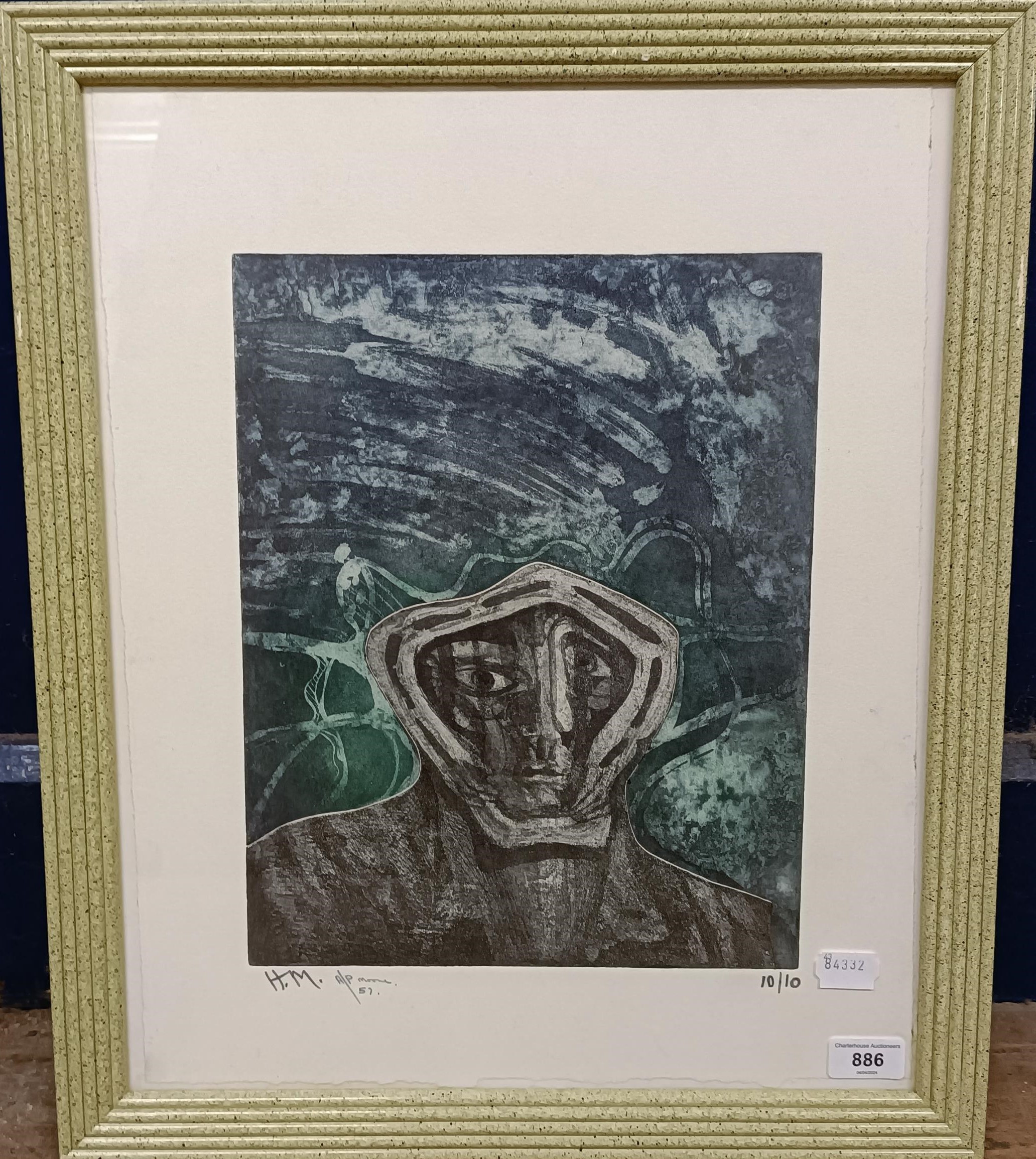 20th century, English school, study of a figure, limited edition print, 10/10, initialled HM in - Image 2 of 4