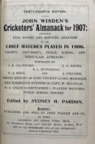 A Wisden Cricketers' Almanack, 1907 Provenance:  From the Harry Brewer Cricket Memorabilia