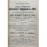 A Wisden Cricketers' Almanack, 1907 Provenance:  From the Harry Brewer Cricket Memorabilia