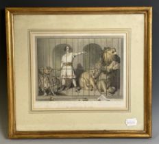 Van Amburgh, the lions, print, 21 x 26 cm, assorted other pictures, prints and newspapers (box)