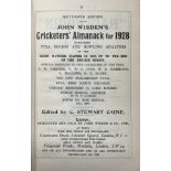 A Wisden Cricketers' Almanack, 1928 Provenance:  From the Harry Brewer Cricket Memorabilia