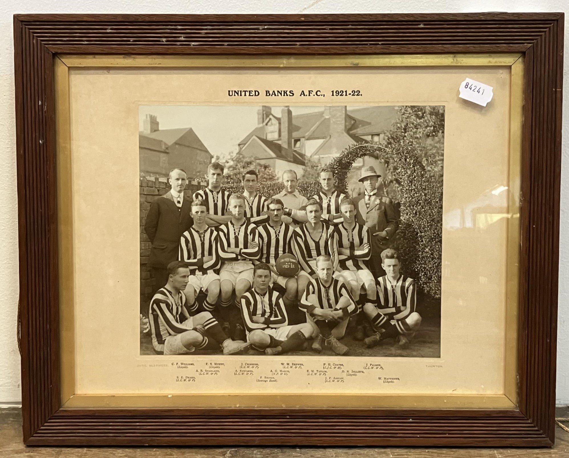 A photograph of the Taunton United Banks Cricket Club 1926, 34 x 44 cm, and assorted other vintage