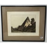 A print, Pyramids of Caius Cestius, 30 x 39 cm, its pair, and three other prints (5)