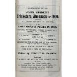 A Wisden Cricketers' Almanack, 1909 Provenance:  From the Harry Brewer Cricket Memorabilia