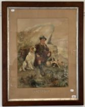 N Drummond, Waiting for the Gillie, watercolour, signed 64 x 47 cm