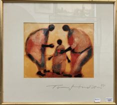 Anthony J Hudson (1937-1989), print, signed, 27 x 19 cm, and four other prints, unframed (5)