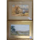 John Somerscales, landscape, watercolour, signed, 20 x 33 cm and a watercolour landscape with cattle