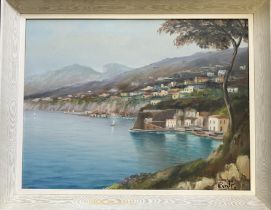 20th century, Italian school, Sorrento, oil on canvas, indistinctly signed, 43 x 58 cm