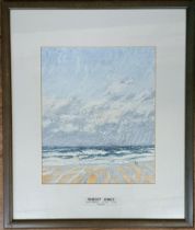 Robert Jones, Porthmeor Beach, gouache, signed, 29 x 24 cm