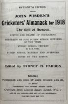 A Wisden Cricketers' Almanack, 1918 Provenance:  From the Harry Brewer Cricket Memorabilia