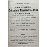 A Wisden Cricketers' Almanack, 1918 Provenance:  From the Harry Brewer Cricket Memorabilia