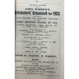 A Wisden Cricketers' Almanack, 1923 Provenance:  From the Harry Brewer Cricket Memorabilia