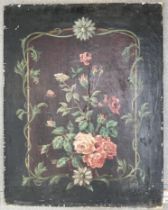 19th century, English school, still life of roses, oil on canvas, 92 x 73 cm, unframed