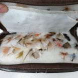 Assorted fishing flies, in seven cases