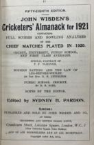 A Wisden Cricketers' Almanack, 1921 Provenance:  From the Harry Brewer Cricket Memorabilia