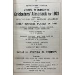 A Wisden Cricketers' Almanack, 1921 Provenance:  From the Harry Brewer Cricket Memorabilia