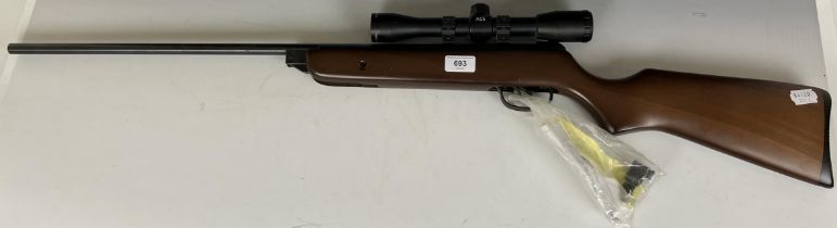 A BSA Meteor Mk 6 .22 air rifle, with an AGS sight