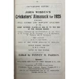 A Wisden Cricketers' Almanack, 1925 Provenance:  From the Harry Brewer Cricket Memorabilia