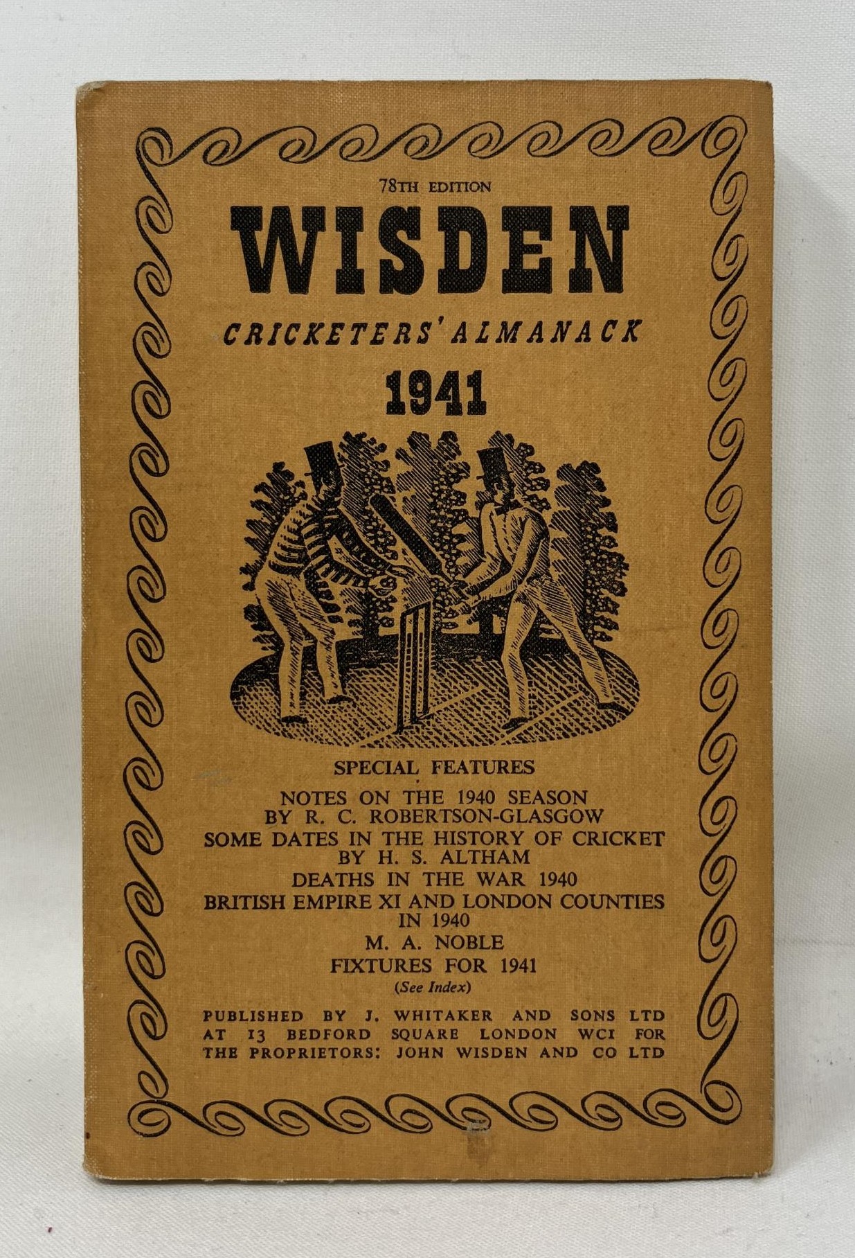 A Wisden Cricketers' Almanack, 1941 Provenance:  From the Harry Brewer Cricket Memorabilia - Image 2 of 3