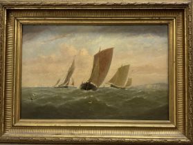 Robert Witherspoon (British 1842-1917), boats on a calm sea, oil on canvas, signed, and its pair, 30
