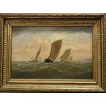 Robert Witherspoon (British 1842-1917), boats on a calm sea, oil on canvas, signed, and its pair, 30