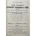 A Wisden Cricketers' Almanack, 1926 Provenance:  From the Harry Brewer Cricket Memorabilia