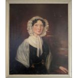 19th century, English school, portrait of an lady, oil on canvas, 75 x 62 cm Condition poor, see