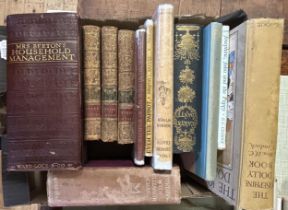 Mrs Beeton's Book Of Household Management, and assorted other books (box)